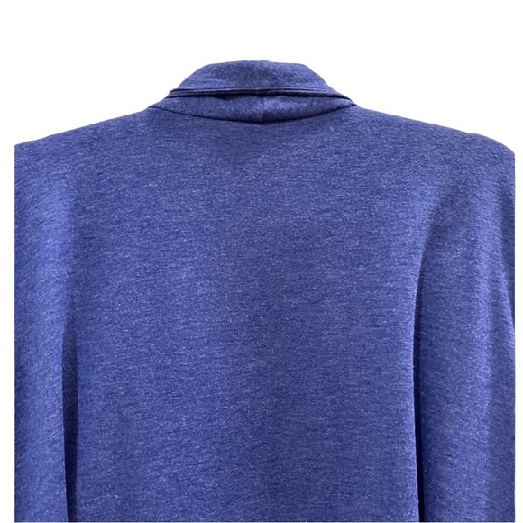LOGO By Lori Goldstein Draped Throw Cardigan With Stud Detail. Blue Size 2X - Picture 6 of 10